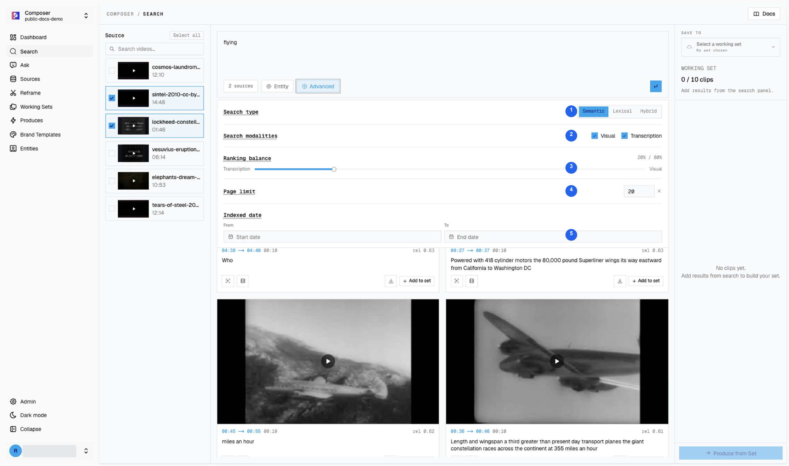 Advanced retrieval controls for the flying query